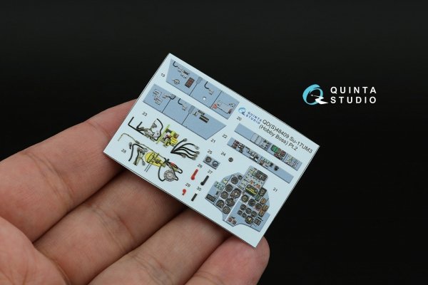 Quinta Studio QD+48409 Su-17UM3 3D-Printed &amp; coloured Interior on decal paper (Hobby Boss) (with 3D-printed resin parts) 1/48