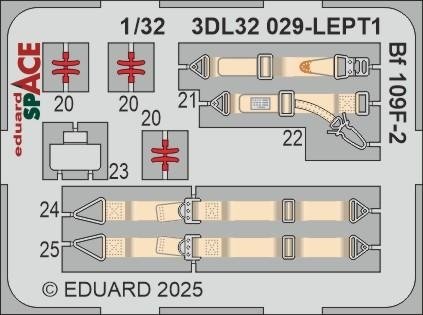 Eduard 3DL32029 Bf 109F-2 SPACE Hobby 2000 / Hasegawa 1/32