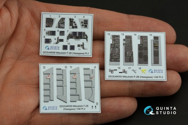 Quinta Studio QDS-48059 Mitsubishi F-2B 3D-Printed coloured Interior on decal paper (Hasegawa) (small version) 1/48