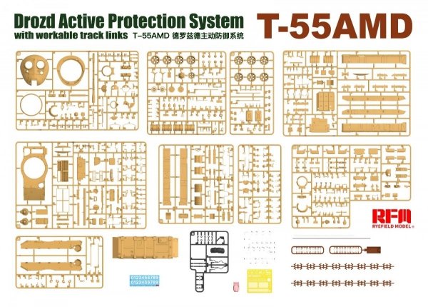 Rye Field Model 5091 T-55AMD Drozd APS w/workable track links 1/35