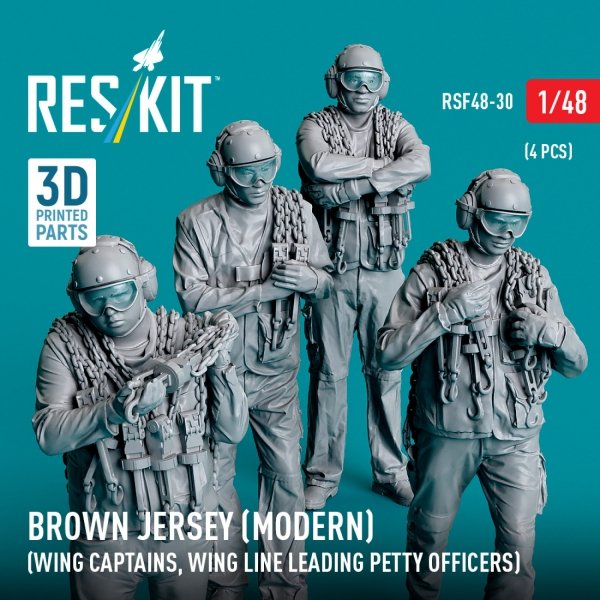 RESKIT RSF48-0030 Brown jersey (modern) (Wing Captains, Wing Line Leading Petty Officers) (4 pcs) (3D Printed) 1/48