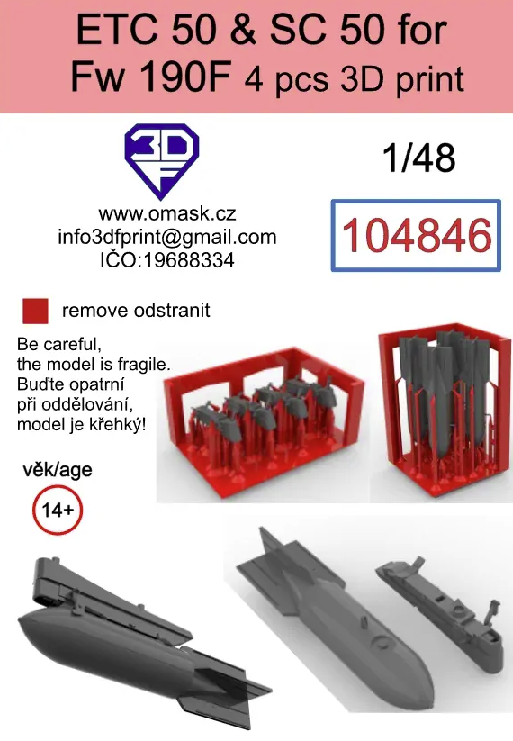 Omask 104846 ETC50 + SC50 for Fw190F (4 pcs) 1/48