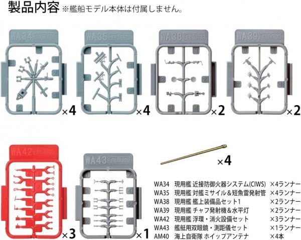 Fine Molds 77926 JMSDF Destroyer Extra Detail-Up Parts Set (Limited Edition) 1/700