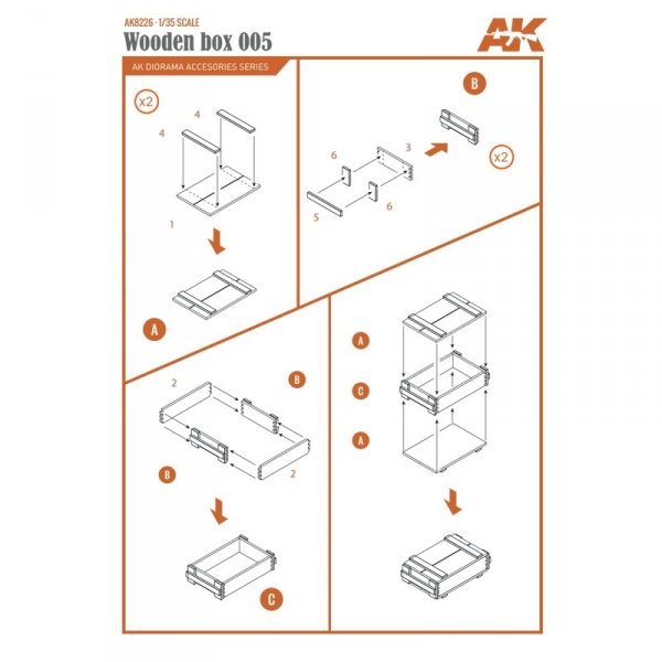 AK Interactive AK8226 LASER CUT WOODEN BOX 005 (9 UNITS)
