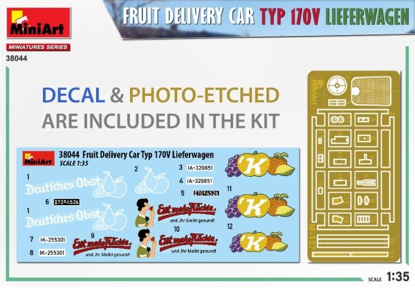 MiniArt 38044 FRUIT DELIVERY VAN TYP 170V LIEFERWAGEN 1/35