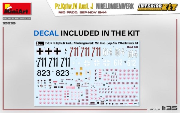 MiniArt 35339 Pz.Kpfw.IV Ausf. J Nibelungenwerk. MID PROD. SEP-NOV 1944 INTERIOR KIT 1/35