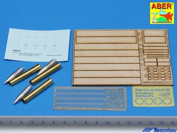 Aber 16014 8,8 cm Tiger I high-explosive Ammo with box (1:16)