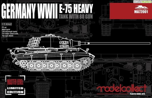 Modelcollect MA72001 Germany WWII E-75 Heavy Tank with 88 Gun 1/72