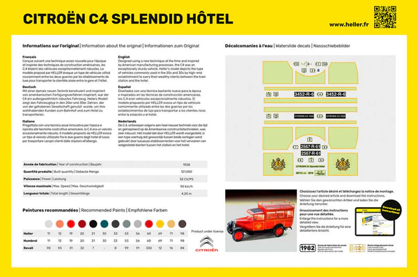 Heller 56713 STARTER KIT Citroën C4 Splendid Hôtel 1/24