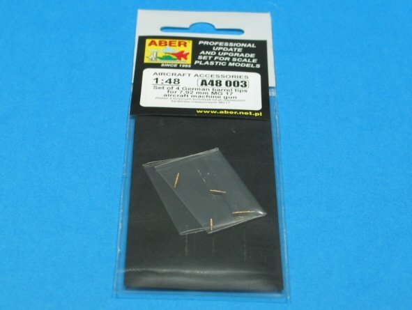 Aber A48 003 Set of 4 barrels tips for German 7,92 mm MG 17 aircraft machine guns (1:48)