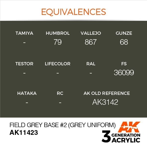 AK Interactive AK11423 Field Grey Base #2 (Grey Uniform) 17ml