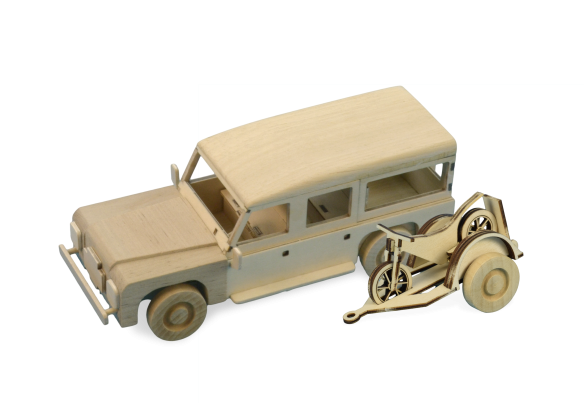 ARTESANIA LATINA 30521 Junior Collection - Land Rover z przyczepą i motocyklem