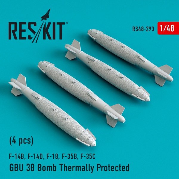 RESKIT RS48-0293 GBU-38 BOMBS THERMALLY PROTECTED (4 PCS) 1/48