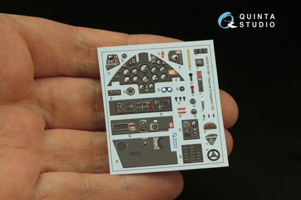 Quinta Studio QD32172 F8F-1 Bearcat 3D-Printed coloured Interior on decal paper (Trumpeter) 1/32
