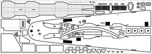 Pontos 22002F1 USS BB-63 Missouri 1945 Detail Up Set (Without wooden deck) (1:200)