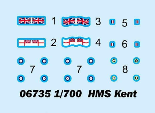 Trumpeter 06735 HMS Kent 1/700