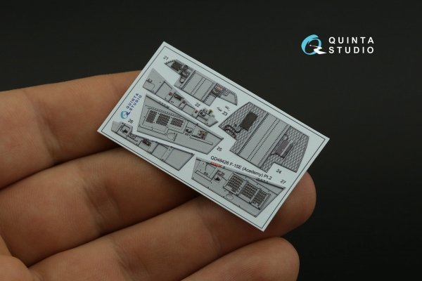 Quinta Studio QD48426 F-15E 3D-Printed coloured Interior on decal paper (Academy) 1/48