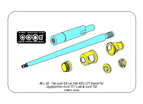 Aber 48L-22 Lufa Pak 43/3 L/71 8,8cm do Jagdpanter 1/48
