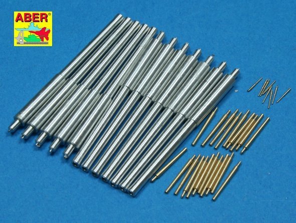 Aber 350L-51 Set of barrels 356mm x 12; 127mm x 20; 28mm x 8 for Arizona class battleships (1:350)