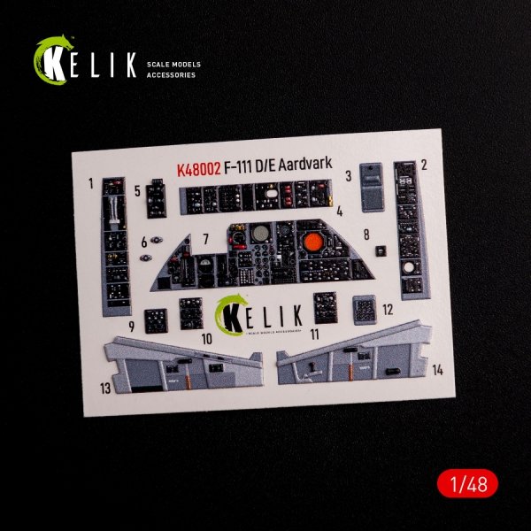 KELIK K48002 F-111 A/E Aardvark interior 3D decals for HobbyBoss kit 1/48
