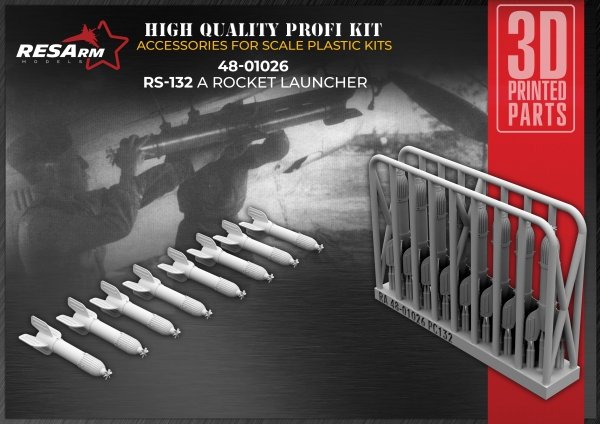 RESArm 48-01026 PC 132 - RS-132 Missile (3D resin printing) 1/48