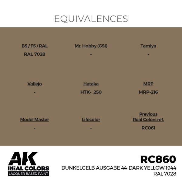 AK Interactive RC860 Dunkelgelb Ausgabe 44-Dark Yellow 1944 RAL 7028 17 ml