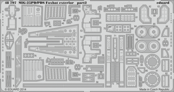 Eduard 48797 MiG-25PD/ PDS Foxbat exterior KITTY HAWK 1/48