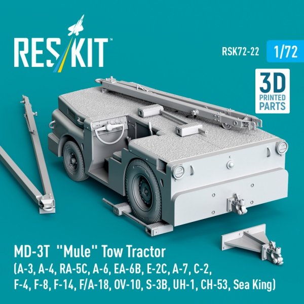 RESKIT RSK72-0022 MD-3T "Mule" Tow Tractor (3D Printed model kit) 1/72