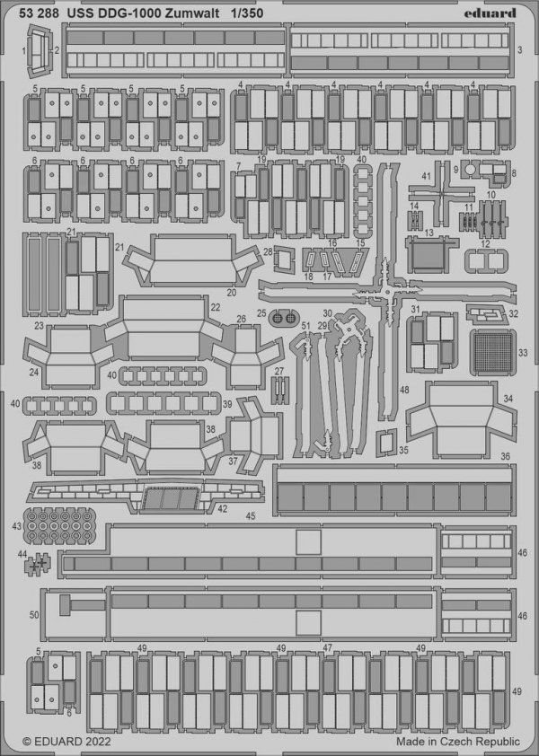 Eduard 53288 USS DDG-1000 Zumwalt SNOWMAN MODELS, TAKOM 1/350