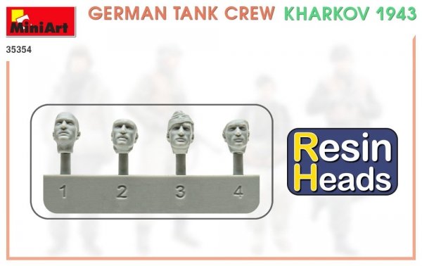 MiniArt 35354 German Tank Crew Kharkov 1943 (Resin Heads) 1/35