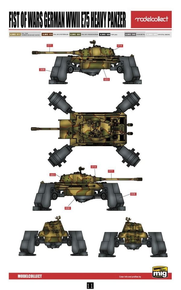 Modelcollect UA72107 Fist of War German WWII E75 heavy panzer (1:72)