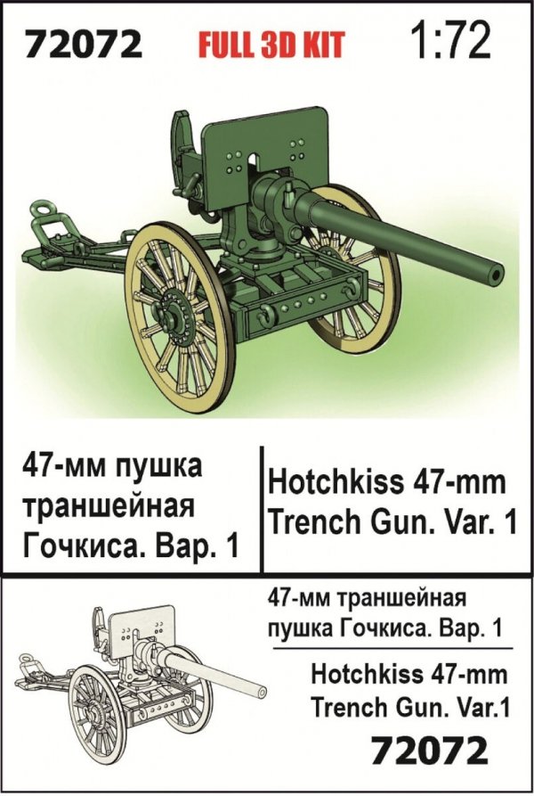 Zebrano 72072 Hotchkiss 47 mm Trench Gun Variant 1 1/72