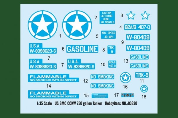 Hobby Boss 83830 US GMC CCKW 750 gallon Tanker (1:35)