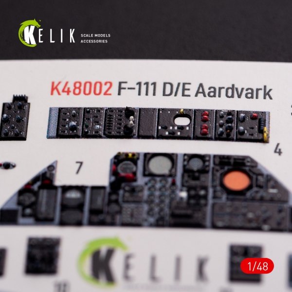 KELIK K48002 F-111 A/E Aardvark interior 3D decals for HobbyBoss kit 1/48
