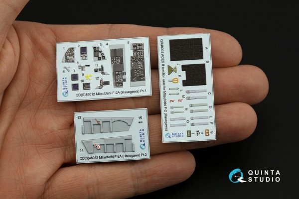 Quinta Studio QD48012 Mitsubishi F-2A 3D-Printed coloured Interior on decal paper (Hasegawa) 1/48