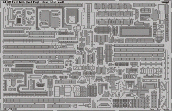 Eduard 53170 CV-63 Kitty Hawk pt.1 - island TRUMPETER 1/350