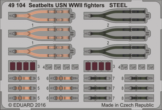 Eduard BIG49342 Seatbelts WWII Allied AF STEEL 1/48
