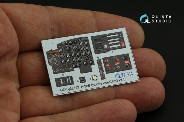 Quinta Studio QD32127 A-26B 3D-Printed &amp; coloured Interior on decal paper (Hobby Boss) 1/32