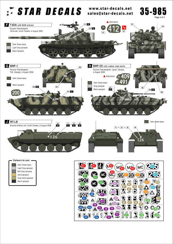 Star Decals 35-985 South Ossetia War 2008 1 1/35