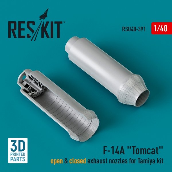 RESKIT RSU48-0391 F-14A &quot;Tomcat&quot; open &amp; closed exhaust nozzles for Tamiya kit (3D Printed) 1/48