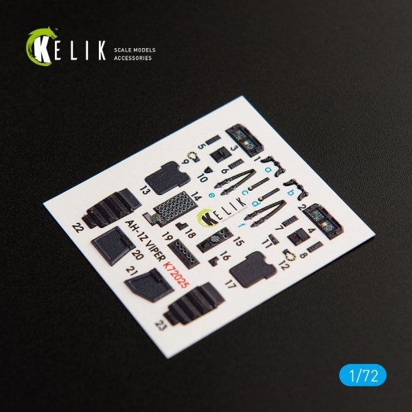 Kelik K72025 AH-1Z "Viper" interior 3D decals for Dream Model kit (1/72)