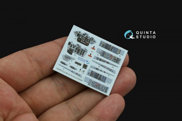 Quinta Studio QD+72180 Su-33 3D-Printed &amp; coloured Interior on decal paper (Trumpeter) (with 3D-printed resin part) 1/72