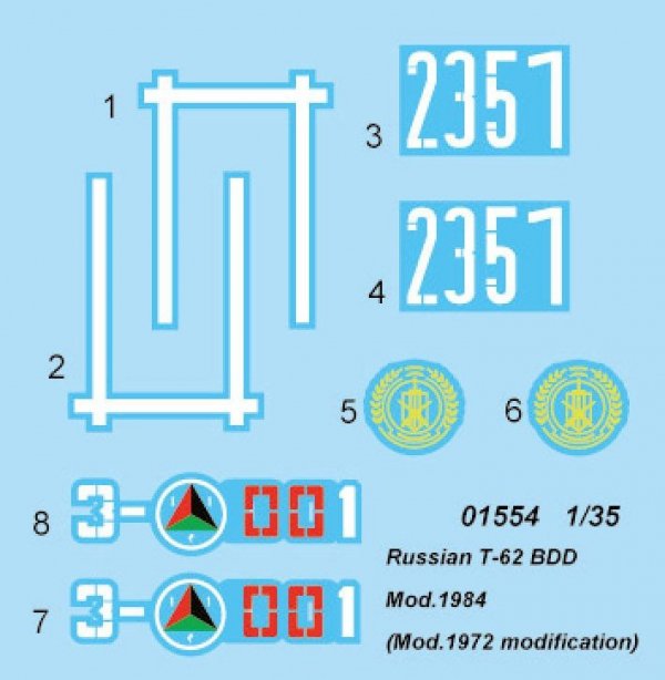 Trumpeter 01554 Russian T-62 BDD Mod.1984 (1:35)