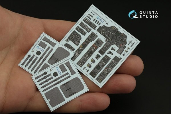 Quinta Studio QD35090 AH-64A 3D-Printed &amp; coloured Interior on decal paper (Academy) 1/35