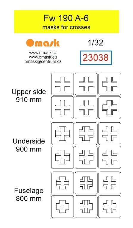 Omask 23038 Fw 190 A-6 masks for crosses 1/32