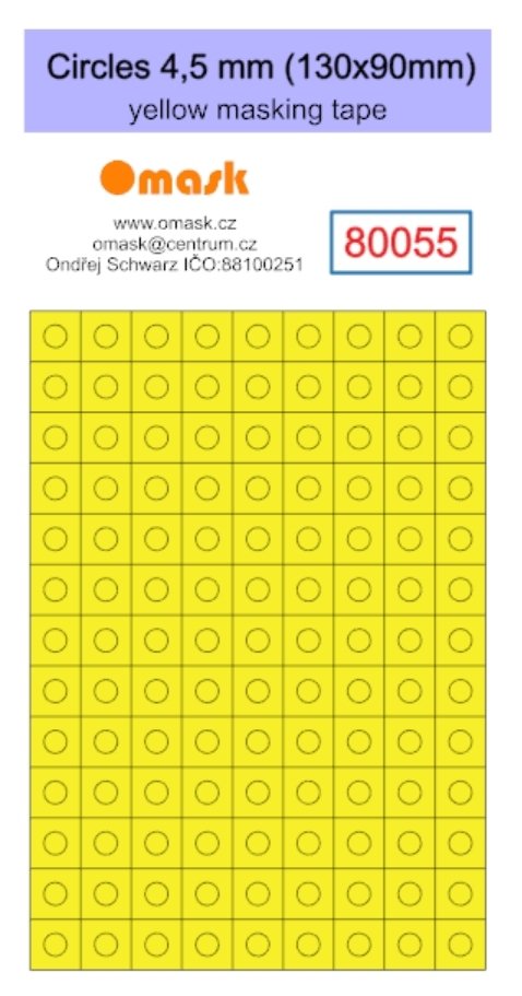 Omask 80055 Circles 4,5 mm (130x90mm) yellow masking tape