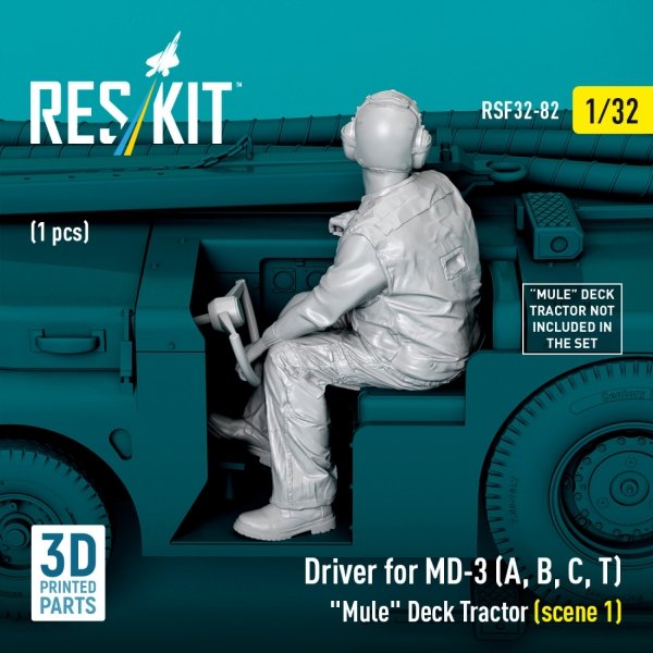 RESKIT RSF32-0082 Driver for MD-3 (A, B, C, T) "Mule" Deck Tractor (scene 1) (1 pcs) (3D Printed) (1/32)