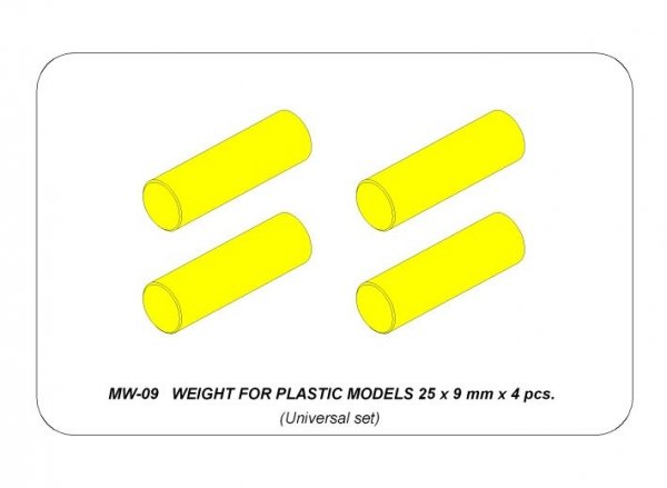 Aber MW-09 Weight for plastic models 25 x 9mm x 4 pcs / Dociążenie do plastikowych modeli 25 x 9mm x 4 szt