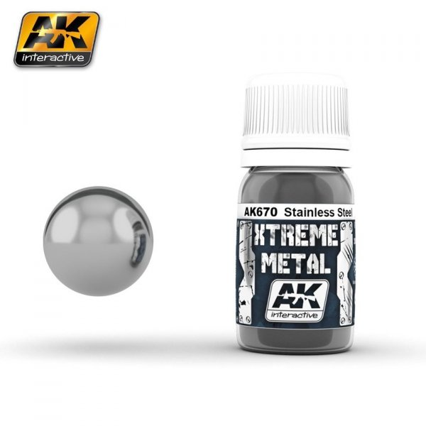 AK Interactive AK670 XTREME METAL STAINLESS STEEL 30ml