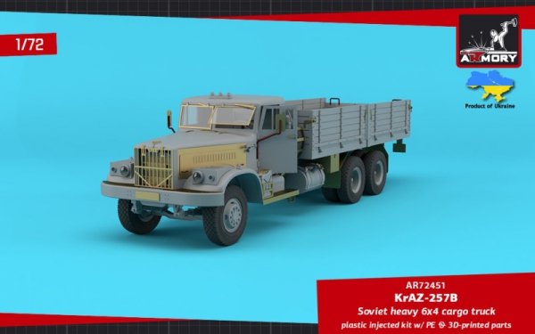 Armory Models 72451 KrAZ-257B Soviet Era Heavy Duty 6x4 cargo truck 1/72